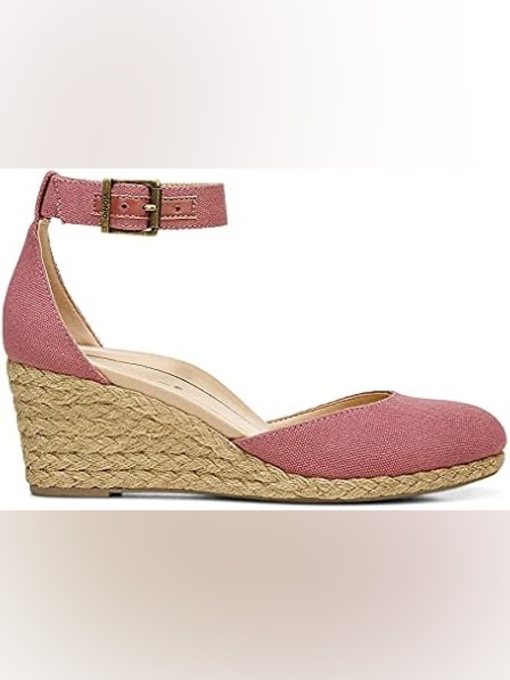 Vionic Rose Pink Espadrille Ankle-Strap Wedge